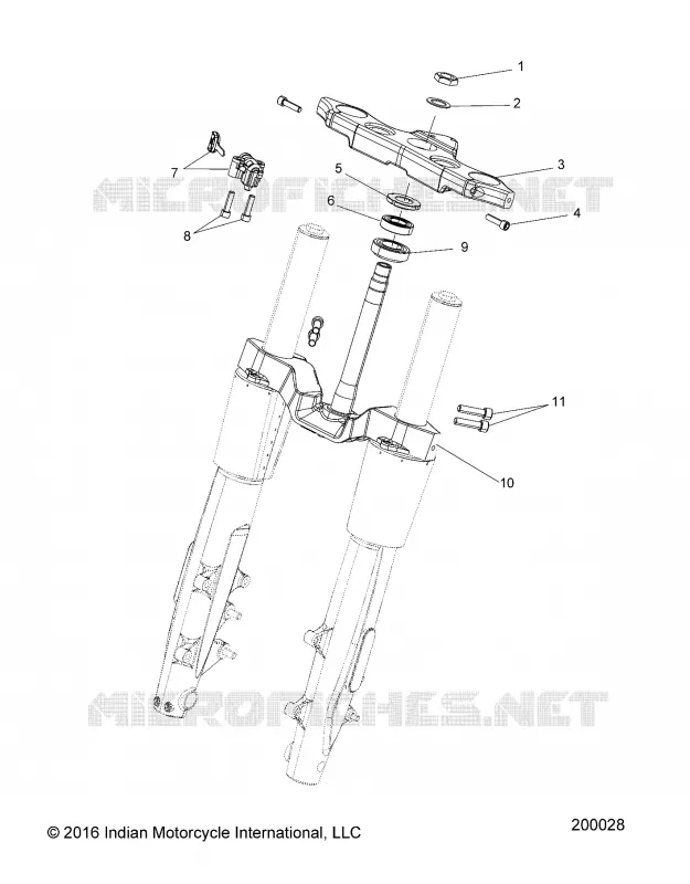 TES DE FOURCHE INFERIEUR ET SUPERIEUR - N19THAAA ALL OPTIONS (200028) Polaris INDIAN MOTORCYCLE 1800 2019 SPRINGFIELD  SPRINGFIELD