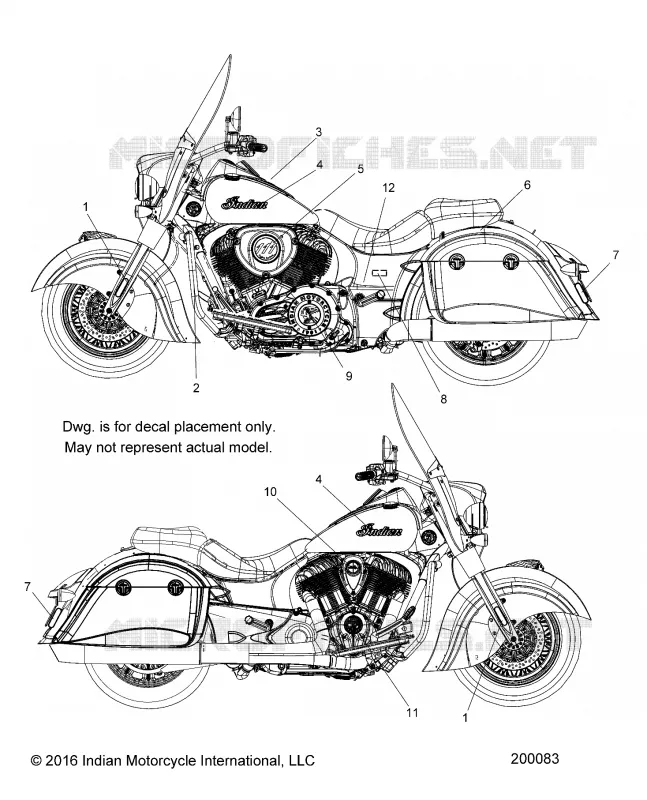EMBLEMESS - N18THAAA  ALL OPTIONS (200083) Polaris INDIAN MOTORCYCLE 1800 2018 SPRINGFIELD  SPRINGFIELD