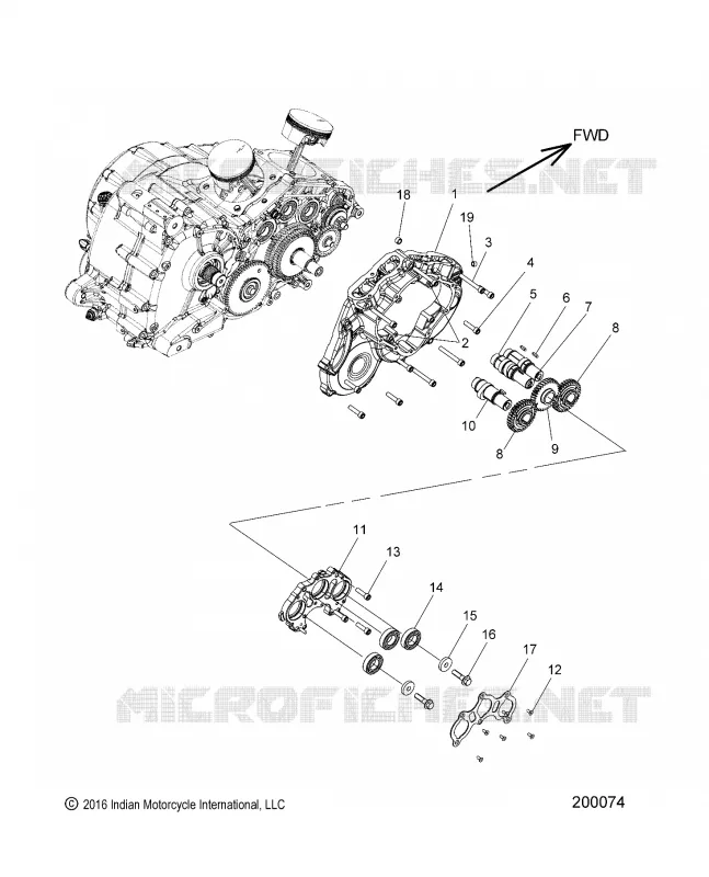 MOTEUR, CAM SHAFTS AND GEARS - N18THAAA ALL OPTIONS (200074) Polaris INDIAN MOTORCYCLE 1800 2018 SPRINGFIELD  SPRINGFIELD