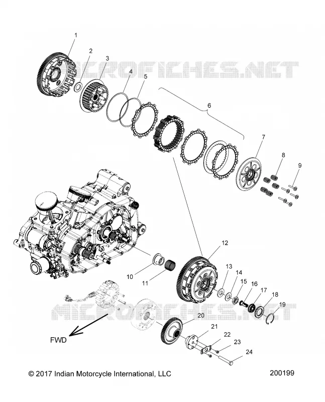 SYSTÃˆME DE TRANSMISSION, CLUTCH AND PRIMARY DRIVE - N18THAAA ALL OPTIONS (200199) Polaris INDIAN MOTORCYCLE 1800 2018 SPRINGFIELD  SPRINGFIELD
