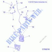 BODY, CARBURANT TANK EVAP   R21RRZ99B9/BC/BP/BW (C700218) pour Polaris RANGER XP 1000 NORTHSTAR ULTIMATE AUDIO PACKAGE de 2021