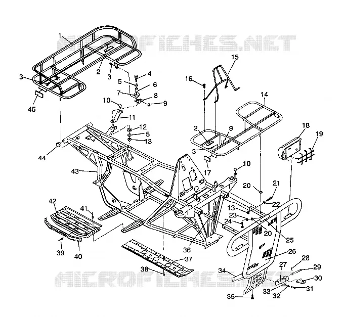 PARE CHOCS / PORTE PAQUET MOUNTING SPORTSMAN 4X4 / W938039 (4926382638003A) Polaris SPORTSMAN autre 1993 SPORTSMAN 4X4  SPORTSMAN 4X4 - W938039