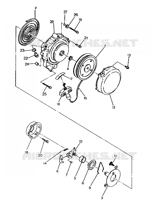 LANCEUR ASSEMBLY 250 4x6 / W928627 (4922902290045A) Polaris ATV autre 1992 BIG BOSS 4X6  BIG BOSS 4X6 - W928627