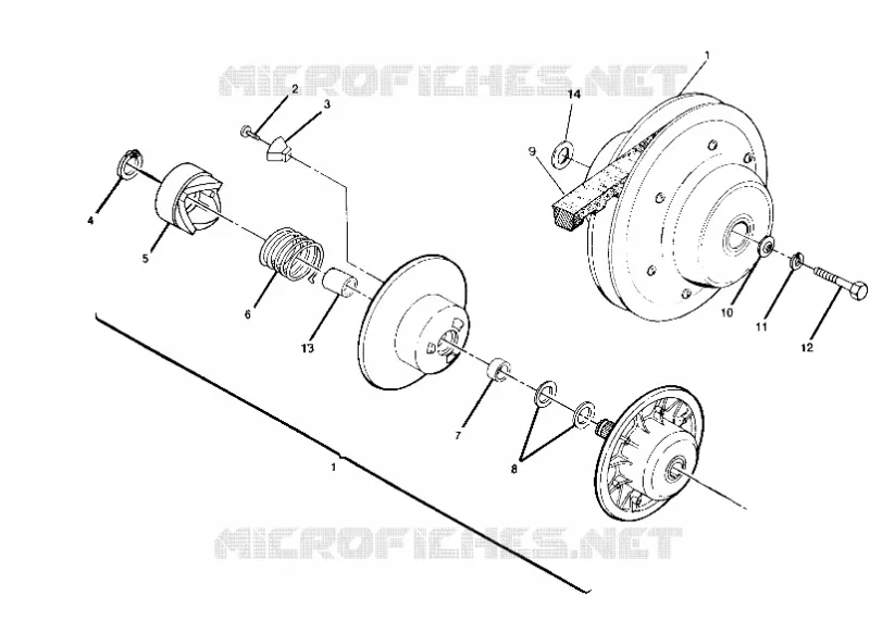 EMBRAYAGE DE TRANSMISSION ASSEMBLY 250 6X6 / W928727 (4922842284032A) Polaris ATV autre 1992 Euro Big Boss 6x6  Euro Big Boss 6x6 - S928727