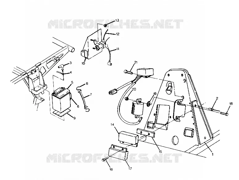 SUPPORT BATTERIE ASSEMBLY 250 6x6 / W928727 (4922842284036A) Polaris ATV autre 1992 Euro Big Boss 6x6  Euro Big Boss 6x6 - S928727