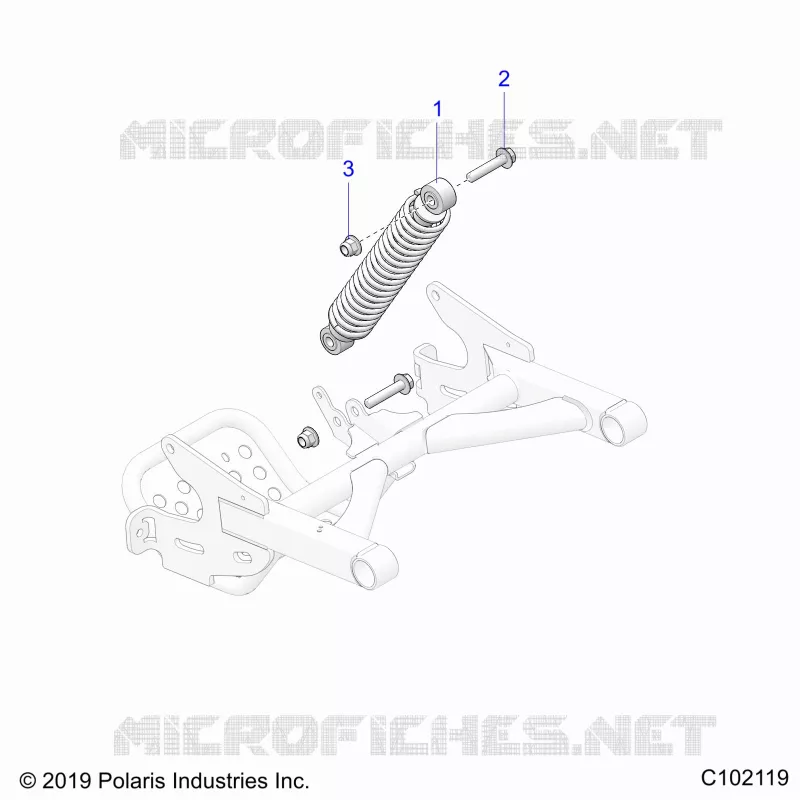 SUSPENSION ARRIERE SHOCK - A22HBB07B3/BB07B7 (C102119) Polaris OUTLAW 70 2022 OUTLAW 70  OUTLAW 70