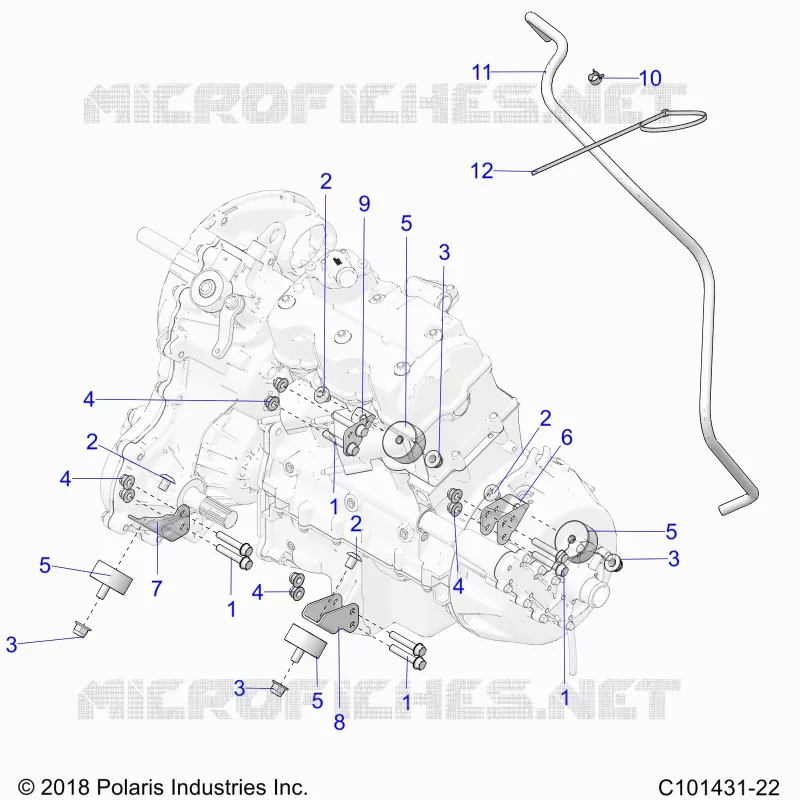 ENGINE, MOUNTING AND TRANSMISSION MOUNTING - A22SVA85A3 (C101431-22) Polaris SCRAMBLER 850 2022 SCRAMBLER 850  SCRAMBLER 850 48