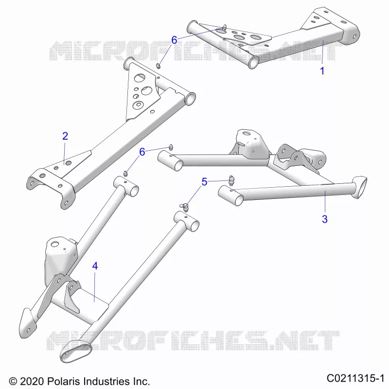 SUSPENSION ARRIERE CONTROL ARMS - A22SVA85A3 (C0211315-1) Polaris SCRAMBLER 850 2022 SCRAMBLER 850  SCRAMBLER 850 48