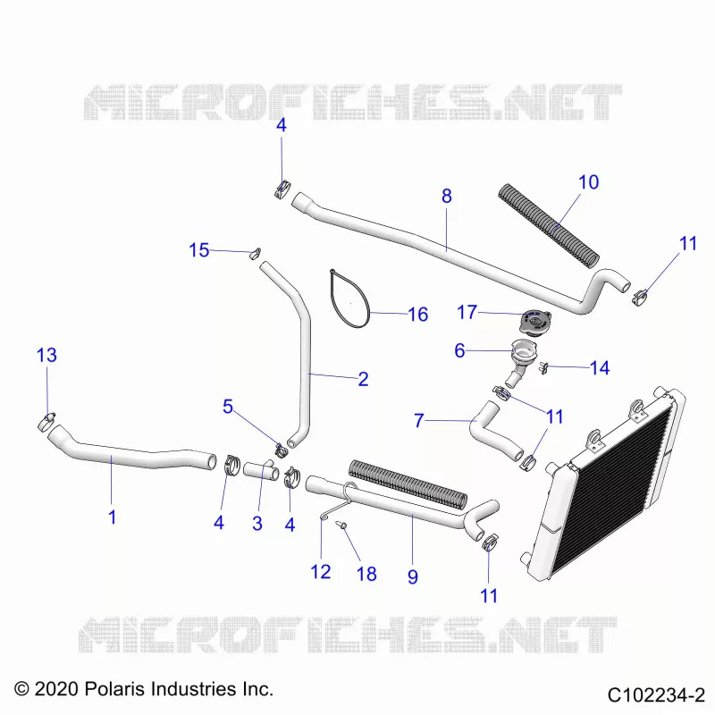 ENGINE, SYSTÃˆME DE REFROIDISSEMENT, HOSES - A22S6E57A1 (C102234-2) Polaris SPORTSMAN 570 2022 SPORTSMAN 570  SPORTSMAN 570 6X6