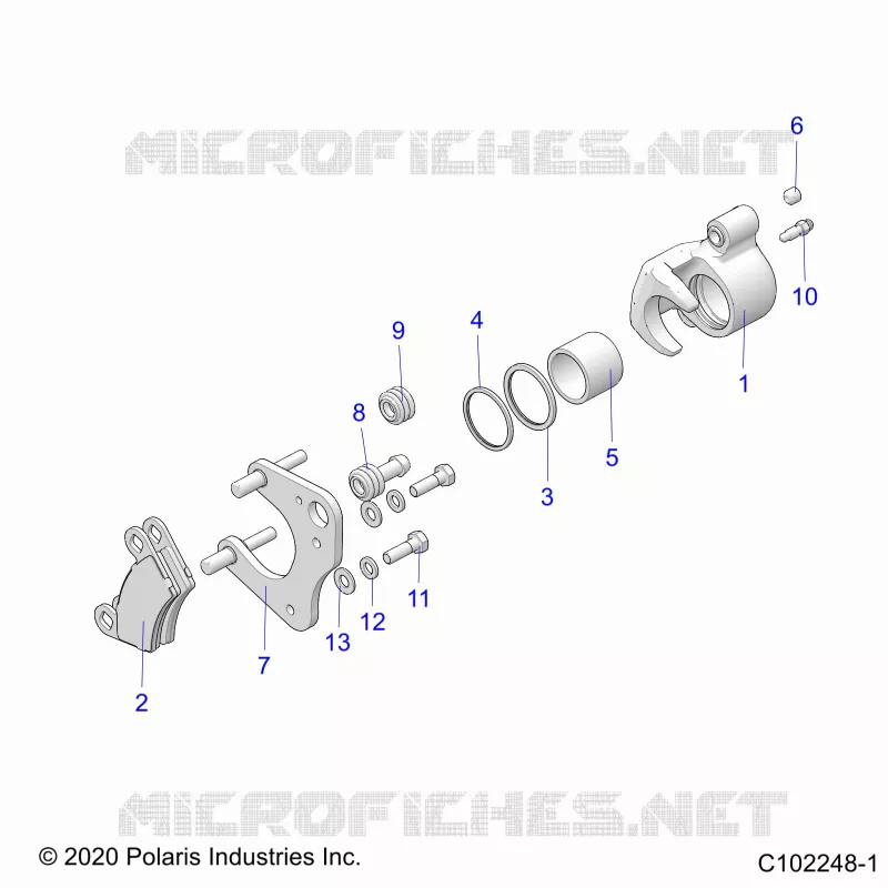 FREIN AVANT CALIPER - A22S6E57A1 (C102248-1) Polaris SPORTSMAN 570 2022 SPORTSMAN 570  SPORTSMAN 570 6X6