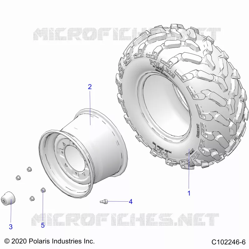 ROUES, REAR TIRE - A22S6E57A1 (C102246-6) Polaris SPORTSMAN 570 2022 SPORTSMAN 570  SPORTSMAN 570 6X6