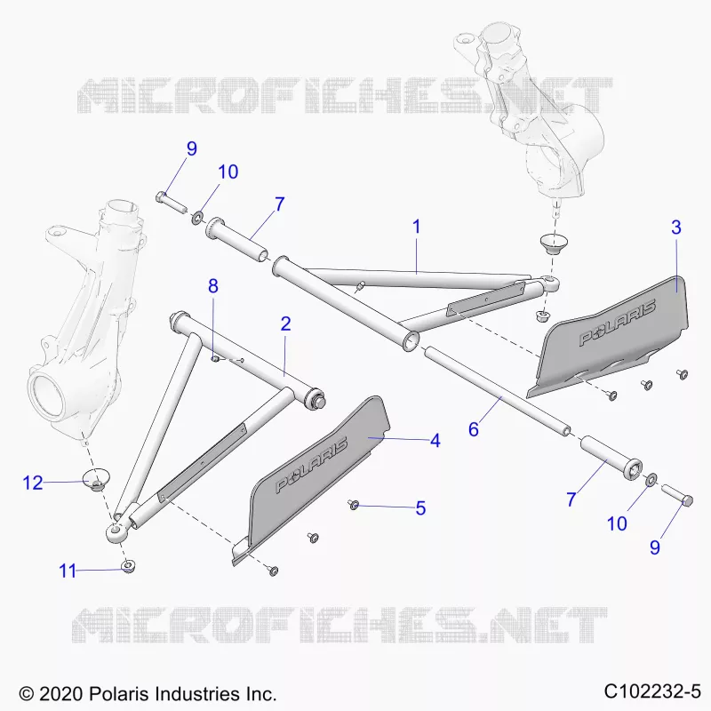 SUSPENSION, A-ARM AND SUPPORT MOUNTING - A22S6E57A1 (C102232-5) Polaris SPORTSMAN 570 2022 SPORTSMAN 570  SPORTSMAN 570 6X6