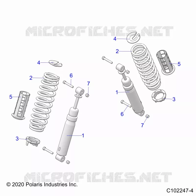 SUSPENSIONDLE SHOCKS AND MOUNTING - A22S6E57A1 (C102247-4) Polaris SPORTSMAN 570 2022 SPORTSMAN 570  SPORTSMAN 570 6X6