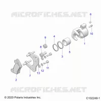 BRAKES, BRAKE ETRIER DE FREIN AVANT (TO 8/16/2021)   A22SEE57K2/KK (C102248 1) pour Polaris SPORTSMAN 570 de 2022