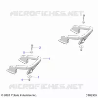 CARROSSERIE ARRIERE RACK, HANDGRIPS   A22SEE57K2/KK (C102309) pour Polaris SPORTSMAN 570 de 2022