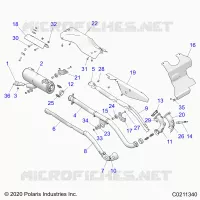 ECHAPPEMENT   A22SEE57K2/KK (C0211340) pour Polaris SPORTSMAN 570 de 2022