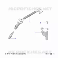 ELECTRICITE, IGNITION COIL, WIRE AND SPARK PLUG   A22SEE57K2/KK (C101422 16) pour Polaris SPORTSMAN 570 de 2022