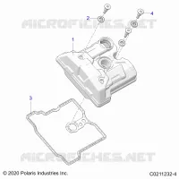 ENGINE, COUVERCLE SOUPAPE   A22SEE57K2/KK (C0211232 4) pour Polaris SPORTSMAN 570 de 2022