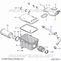 ENGINE, PRISE D'AIR SYSTEM   A22SEE57K2/KK (C0211407 1) pour Polaris SPORTSMAN 570 de 2022
