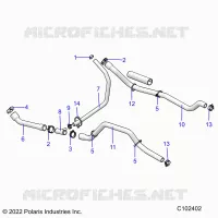 ENGINE, SYSTÃˆME DE REFROIDISSEMENT, HOSES   A22SEE57K2/KK (C102402) pour Polaris SPORTSMAN 570 de 2022