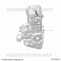 MOTEUR COMPLET   A22SEE57K2/KK (C101422 27) pour Polaris SPORTSMAN 570 de 2022