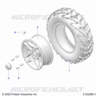 ROUES, FRONT TIRE   A22SEE57KK (C102260 1) pour Polaris SPORTSMAN 570 de 2022