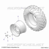 ROUES, REAR TIRE   A22SEE57K2 (C0211403 2) pour Polaris SPORTSMAN 570 de 2022