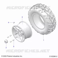 ROUES, REAR TIRE   A22SEE57KK (C102260 2) pour Polaris SPORTSMAN 570 de 2022