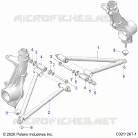 SUSPENSION, A ARM AND SUPPORT MOUNTING   A22SEE57K2/KK (C0211267 1) pour Polaris SPORTSMAN 570 de 2022