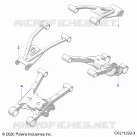 SUSPENSION ARRIERE CONTROL ARMS   A22SEE57K2/KK (C0211229 3) pour Polaris SPORTSMAN 570 de 2022