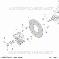 SUSPENSION AVANT HUB AND BRAKE DISC   A22SEE57K2/KK (C0211267 2) pour Polaris SPORTSMAN 570 de 2022