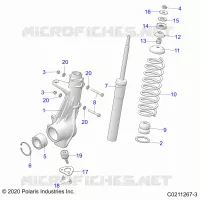 SUSPENSION, JAMBE DE FORCE AVANT   A22SEE57K2/KK (C0211267 3) pour Polaris SPORTSMAN 570 de 2022