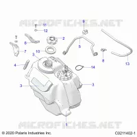 SYSTÃˆME D'ALIMENTATION, FUEL TANK ASM.   A22SEE57K2/KK (C0211402 1) pour Polaris SPORTSMAN 570 de 2022
