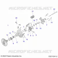 SYSTÃˆME DE TRANSMISSION, PRIMARY CLUTCH   A22SEE57K2/KK (C0211241 2) pour Polaris SPORTSMAN 570 de 2022