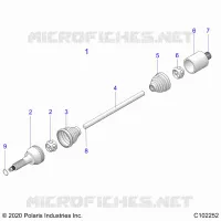SYSTÃˆME DE TRANSMISSION, REAR DRIVE SHAFT   A22SEE57K2/KK (C102252) pour Polaris SPORTSMAN 570 de 2022