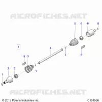 DRIVE TRAIN, TRANSMISSION AVANT SHAFT   A22SEZ57AM/AN/BM/BN (C101536) pour Polaris SPORTSMAN 570 de 2022