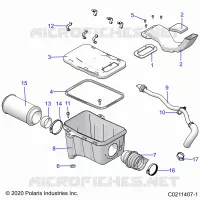 ENGINE, PRISE D'AIR SYSTEM   A22SEZ57AM/AN/BM/BN (C0211407 1) pour Polaris SPORTSMAN 570 de 2022