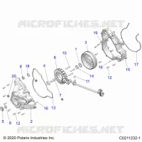ENGINE, STATOR COVER AND FLYROUE   A22SEZ57AM/AN/BM/BN (C0211232 1) pour Polaris SPORTSMAN 570 de 2022