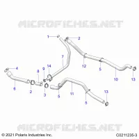 ENGINE, SYSTÃˆME DE REFROIDISSEMENT, HOSES   A22SEZ57AM/AN/BM/BN (C0211235 3) pour Polaris SPORTSMAN 570 de 2022