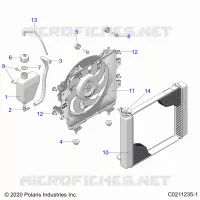 ENGINE, SYSTÃˆME DE REFROIDISSEMENT, RADIATOR, FAN & OVERFLOW BOTTLE   A22SEZ57AM/AN/BM/BN (C0211235 1) pour Polaris SPORTSMAN 570 de 2022
