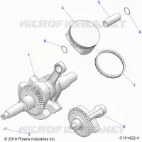 ENGINE, VILEBREQUIN, PISTON AND BALANCE SHAFT   A22SEZ57AM/AN/BM/BN (C101422 4) pour Polaris SPORTSMAN 570 de 2022