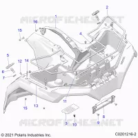 HABITACLE AVANT   A22SEZ57AM/AN/BM/BN (C0201216 2) pour Polaris SPORTSMAN 570 de 2022