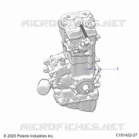 MOTEUR COMPLET   A22SEZ57AM/AN/BM/BN (C101422 27) pour Polaris SPORTSMAN 570 de 2022