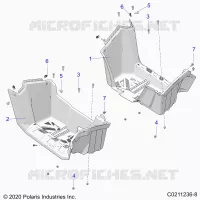 REPOSES PIEDS   A22SEZ57AM/AN/BM/BN (C0211236 8) pour Polaris SPORTSMAN 570 de 2022