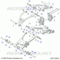 SUSPENSION ARRIERE CONTROL ARM, MOUNTING   A22SEZ57AM/AN/BM/BN/BM/BN (C0211229 2) pour Polaris SPORTSMAN 570 de 2022