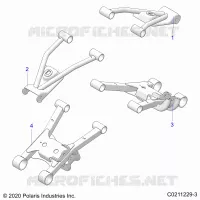 SUSPENSION ARRIERE CONTROL ARMS   A22SEZ57AM/AN/BM/BN (C0211229 3) pour Polaris SPORTSMAN 570 de 2022