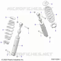 SUSPENSION ARRIERE SHOCK AND MOUNTING   A22SEZ57AM/AN/BM/BN (C0211229 1) pour Polaris SPORTSMAN 570 de 2022