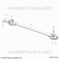 SYSTÃˆME DE TRANSMISSION, FRONT PROP SHAFT   A22SEZ57AM/AN/BM/BN (C0211414 3) pour Polaris SPORTSMAN 570 de 2022