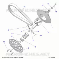 SYSTÃˆME DE TRANSMISSION, SECONDARY CLUTCH   A22SEZ57AM/AN/BM/BN (C700594) pour Polaris SPORTSMAN 570 de 2022