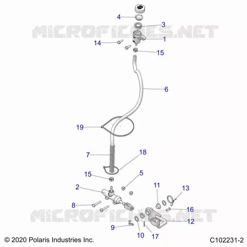 BRAKES, BRAKE PEDAL AND MAITRE CYLINDRE - A22SDA57A5 (C102231-2) Polaris SPORTSMAN 570 2022 SPORTSMAN TOURING 570  SPORTSMAN TOURING 570